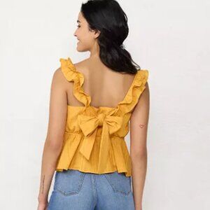 LC Lauren Conrad Ruffle Peplum Tank in Amber Rose